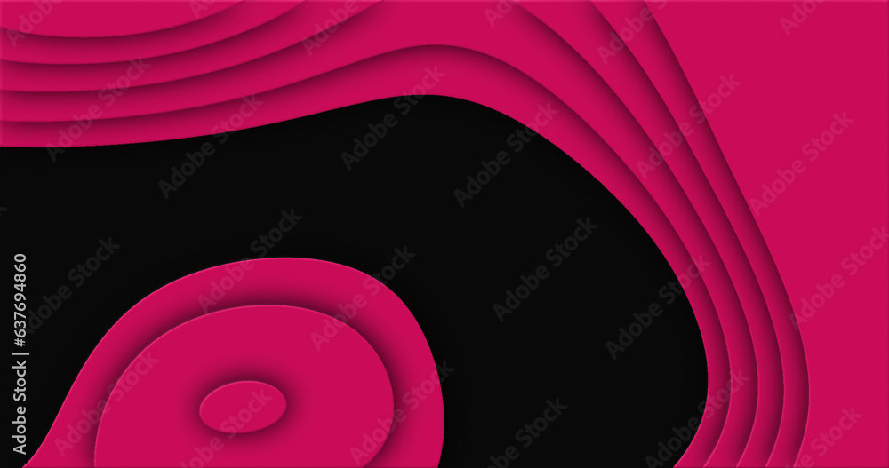 Poster pink cut curve abstract background pattern of lines and waves