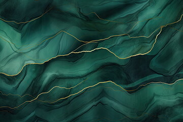 green marble gradient background with golden lines