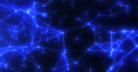 Abstract blue plexus lines triangles energy magical background