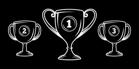 Trophy collections logo design template. Set of trophies. Vector and illustration.