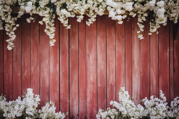 Fototapeta na wymiar Celebrating Spring Delight. Wooden Background Enhanced by Blooming Flowers and Leaves