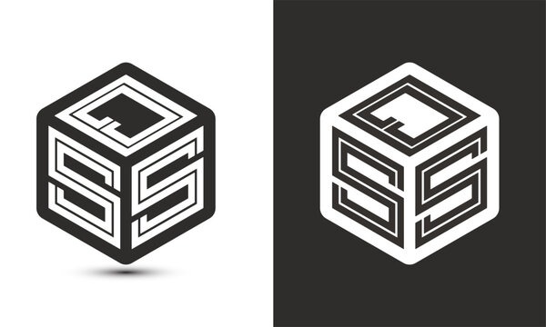QSS letter logo design with illustrator cube logo, vector logo modern alphabet font overlap style.