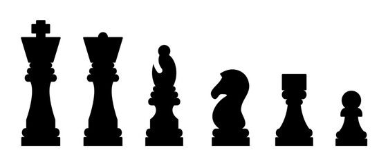 vector silhouette of chess pieces