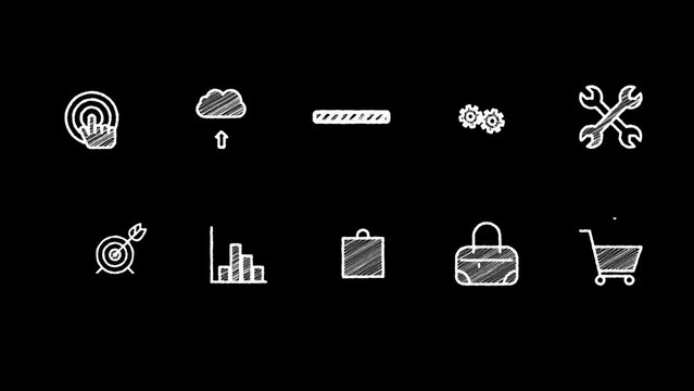 10 Hand Drawn Web and Shopping Icons