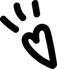 Cute heart doodle element 