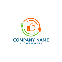 Obraz premium Like Food logo design vector. Good Food logo design template concept