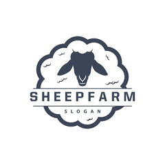 Sheep Farm Logo Design Inspiration Simple Silhouette Retro Typography