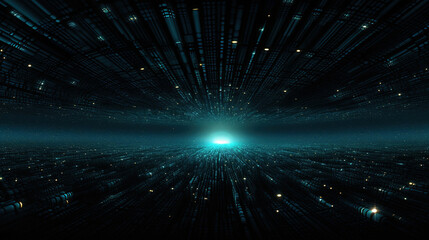 Naklejka premium abstract binary technology background.Generative Ai