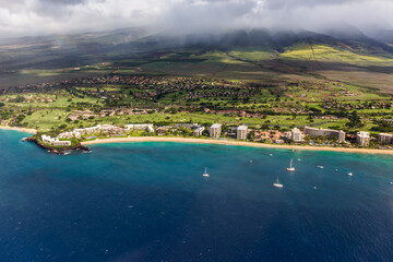 The city of Lahaina in Maui Hawaii before the wildfires.