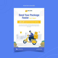 Delivery service package shipping promotion poster design