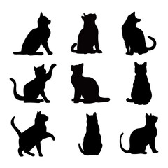 Cat silhouette logo design vector illustration