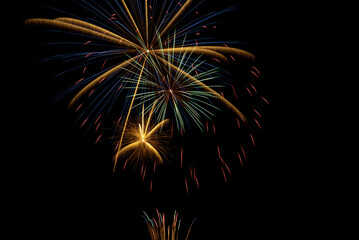 fireworks in the night sky