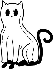 Сute Ghost Cat Halloween element