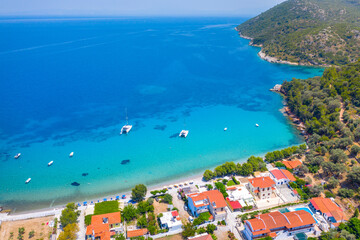 Fototapeta na wymiar Beautiful Kerveli beach on Samos island, Greece