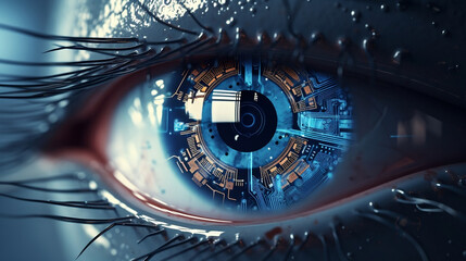 Blue Bionic Circuit Eye
