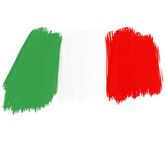 Italian flag color paint brush stroke