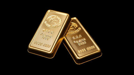 Stacks of pure gold bar on dark background. Represent business and finance concept idea. Generative AI