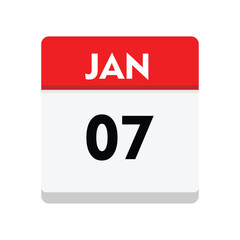 Fototapeta premium 07 january icon with white background