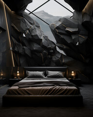 Minimalist Bedroom with Majestic Mountain View