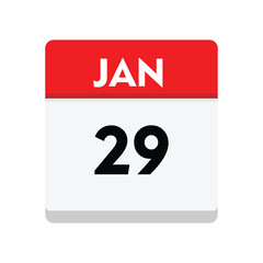 Fototapeta premium 29 january icon with white background