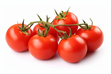 Tomatoes isolated on white background. Generative AI image