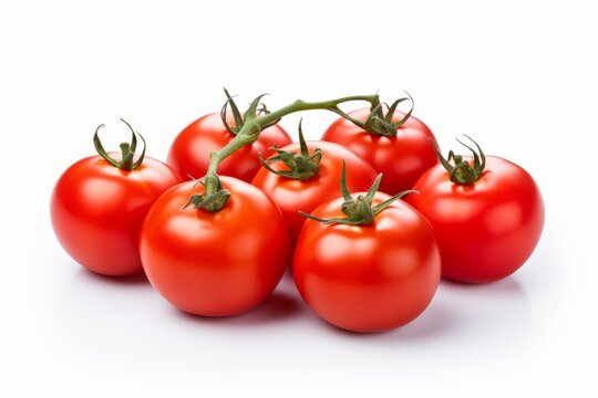 Tomatoes isolated on white background. Generative AI image
