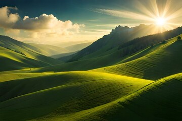 sunset in the mountains