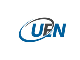 UEN letter creative modern elegant swoosh logo design