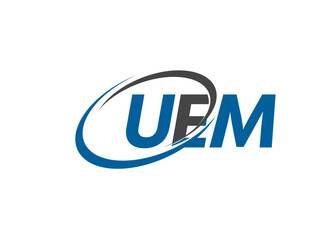 UEM letter creative modern elegant swoosh logo design