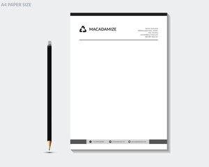 Black Creative and Clean Letterhead. Business with Corporate modern Letterhead design template.