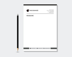 Black Creative and Clean Letterhead. Business with Corporate modern Letterhead design template.