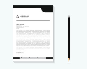 Black Creative and Clean Letterhead. Business with Corporate modern Letterhead design template.