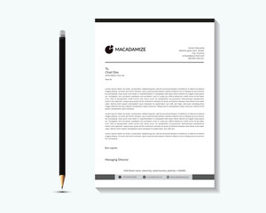 Black Creative and Clean Letterhead. Business with Corporate modern Letterhead design template.