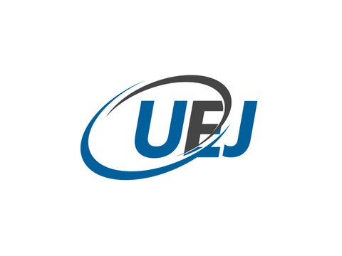 UEJ letter creative modern elegant swoosh logo design