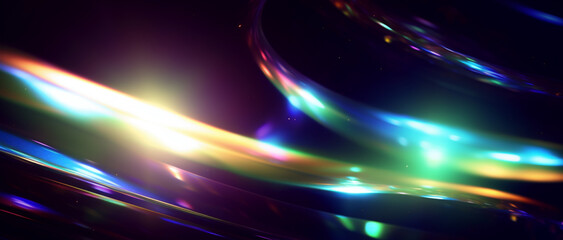 虹色のフレア素材。カラフルな光のエフェクト。