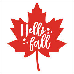 Hello fall, Fall Typography,Fall Vector, hand drawn, lettering  ,leafs for print, decor,  Ornament Welcome autumn Bundle Design