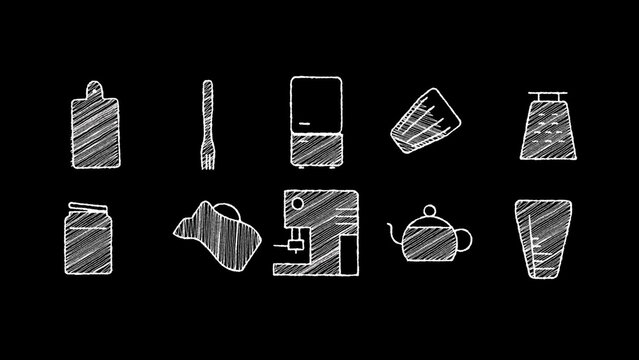 10 Cooking Animated Chalkboard Icons 3