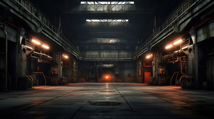 Fototapeta na wymiar old factory workspace.Generative Ai