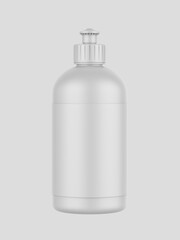Blank transparent bottle with Push Pull Bottle Cap for mock up and branding, 3d illustration.