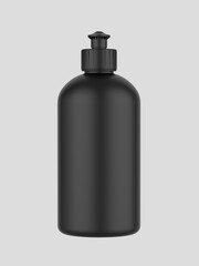 Blank transparent bottle with Push Pull Bottle Cap for mock up and branding, 3d illustration.