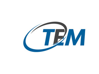 TEM letter creative modern elegant swoosh logo design