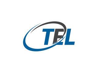 TEL letter creative modern elegant swoosh logo design