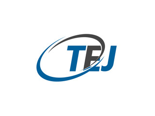 TEJ letter creative modern elegant swoosh logo design