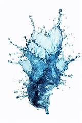 Obraz premium Realistic water splash isolated on white background. Generative art.