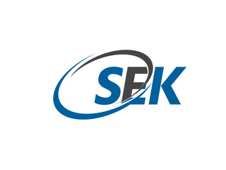 Fototapeta premium SEK letter creative modern elegant swoosh logo design
