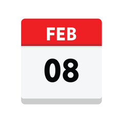 08 february icon with white background