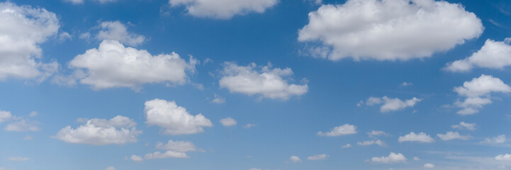 clouds in the blue sky. Banner
