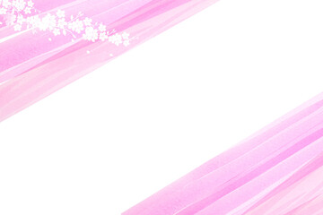 舞い散る桜の花びら　ピンクの水彩の背景　透明の背景