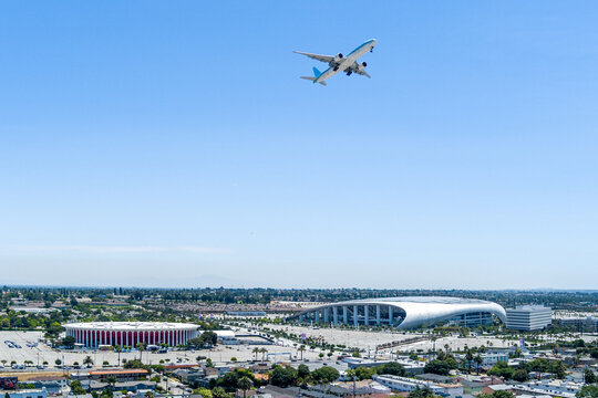 Sofi Stadium Airplane in the sky