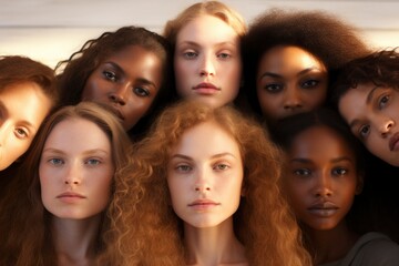 Obraz premium AI Generated. Group of women with different skin color. Beauty